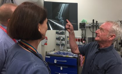 James Hughes (QUT), Dr Georgia Livesay (ED consultant) and Rob Eley (UQ) have launched the study at the PA Hospital.
